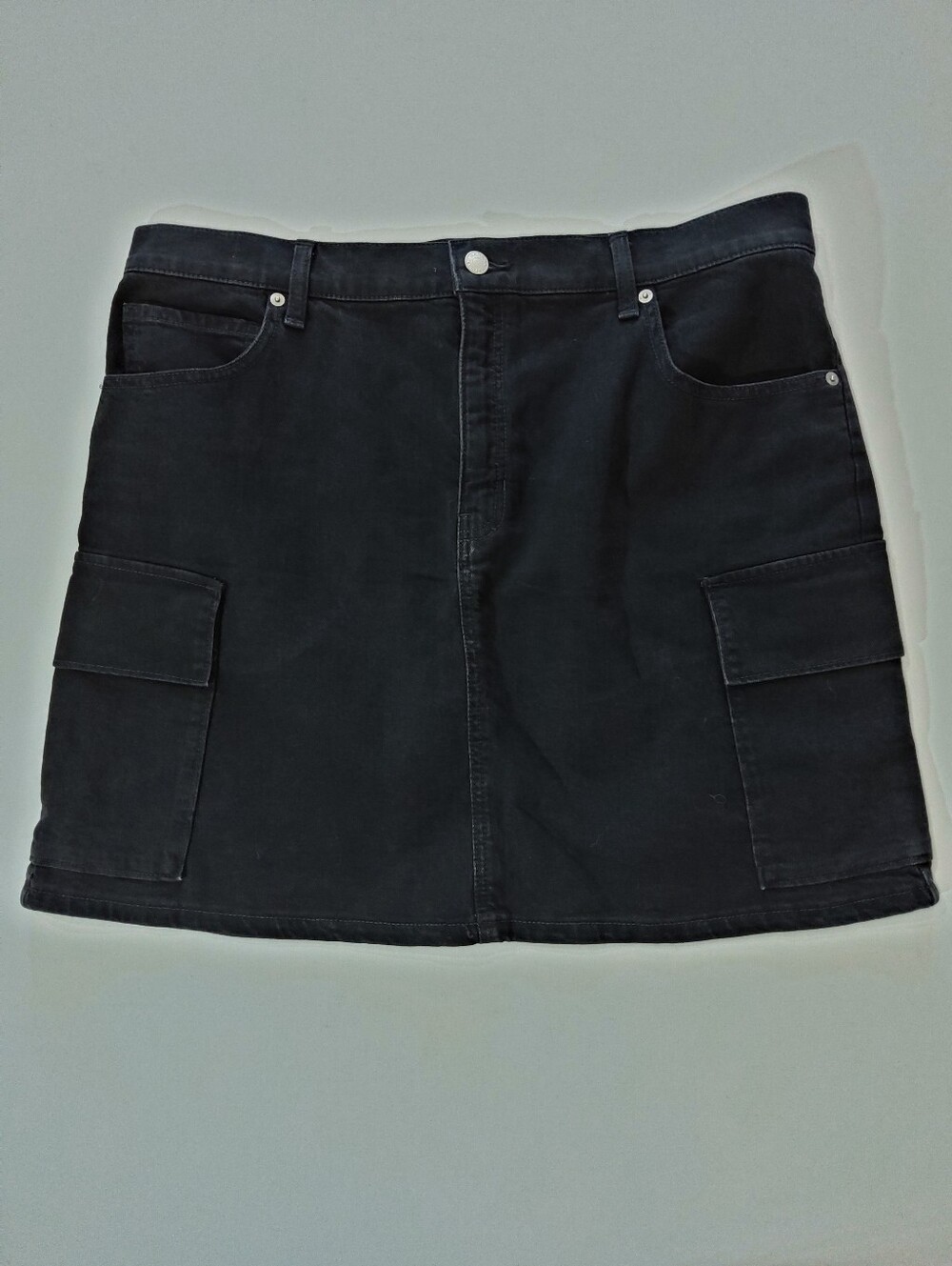 Banana Republic Denim Mini Skirt Womens Size 16 Black Cargo Pocket 90s Grunge